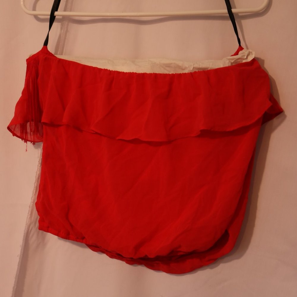 NEW * NEVER WORN* Bebe Fringe Tube Top - Picture 2 of 3